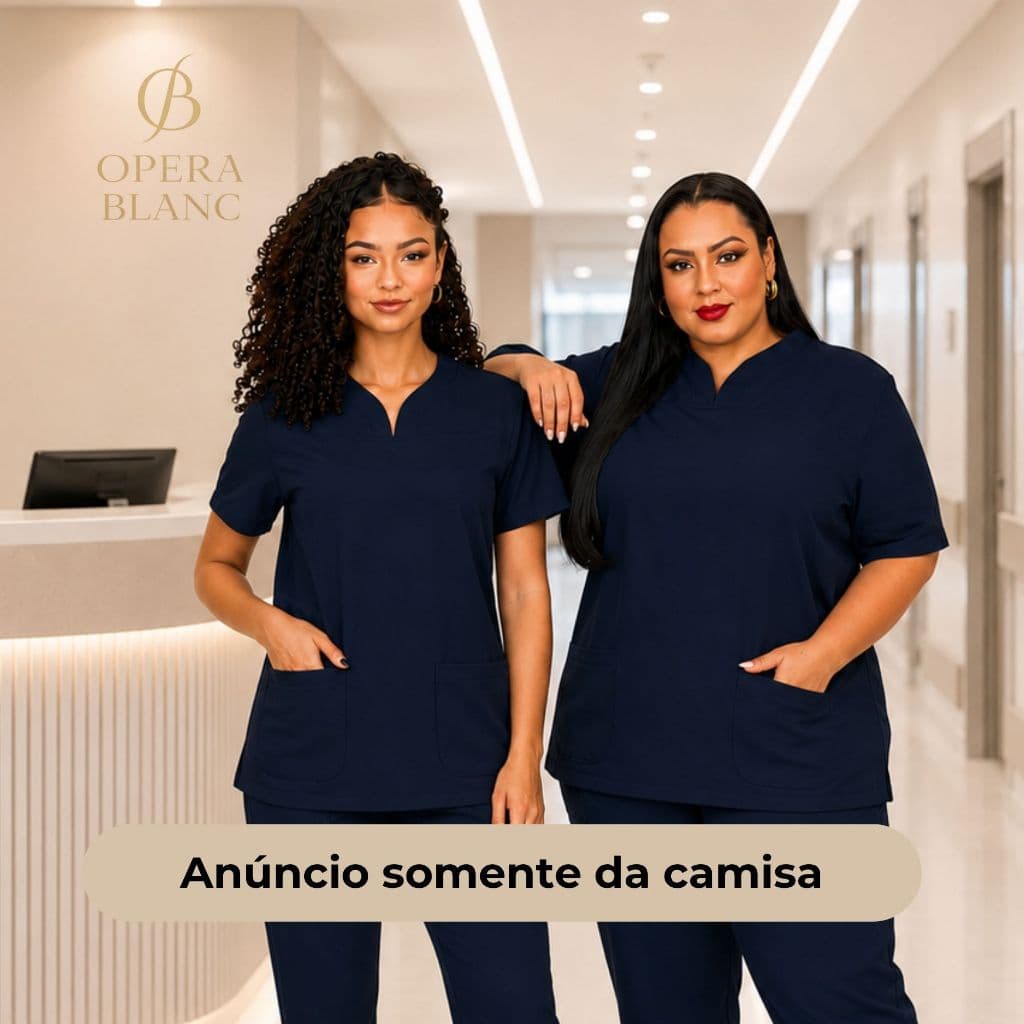 Camisa Cirúrgica Feminina Plus Size em Tecido Alfaiataria com Elastano Somente Parte Superior Scrub