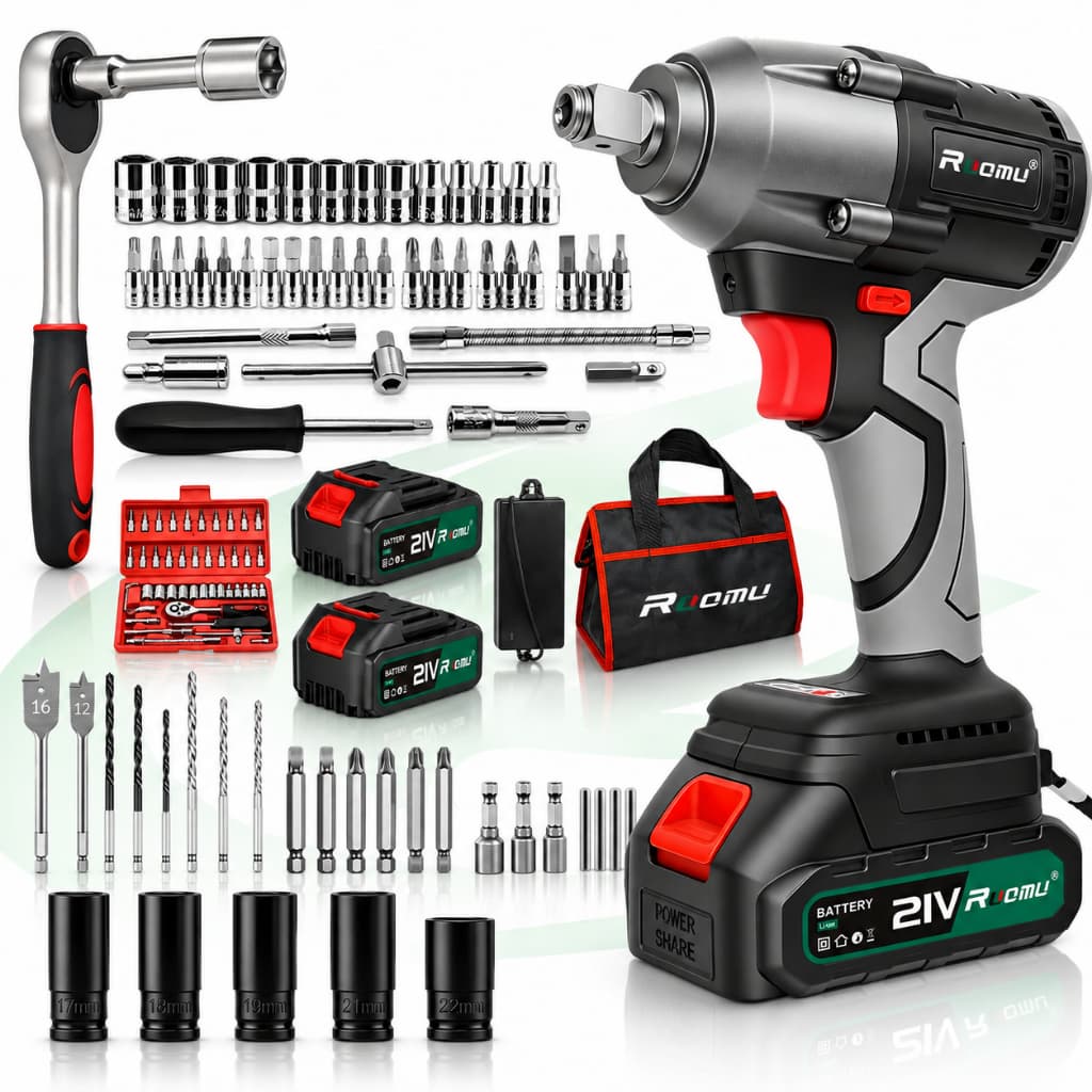 Chave De Impacto Furadeira Parafusadeira Sem Fio Brushless Profissional 21V 2 Baterias