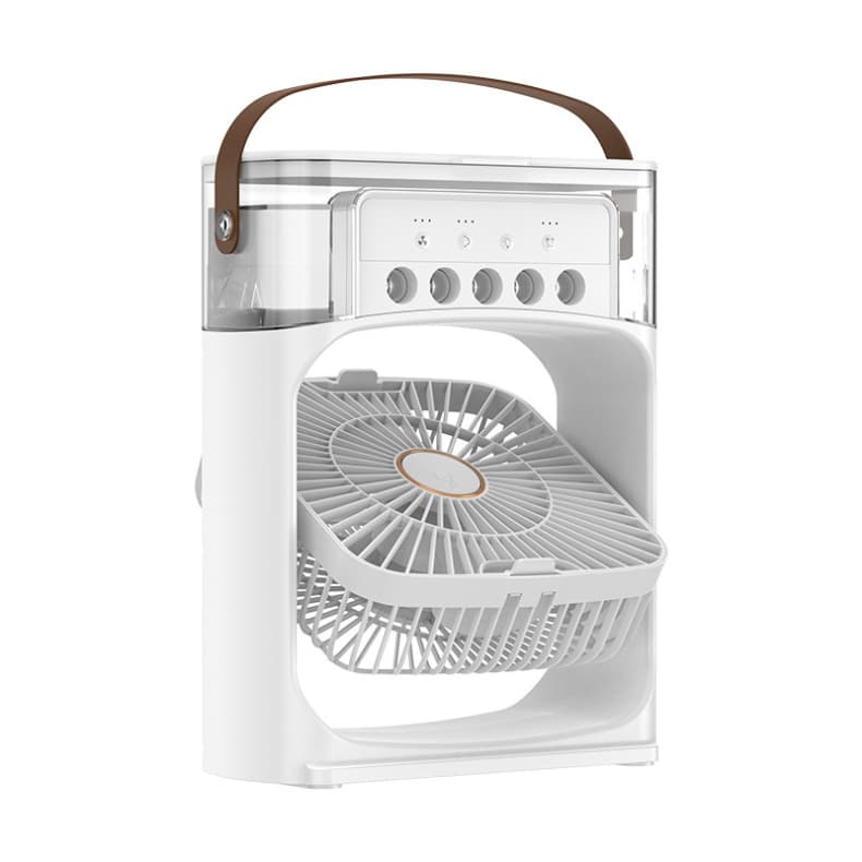 Mini Ventilador E Umidificador Portátil USB Led Com Reservatório E Alça