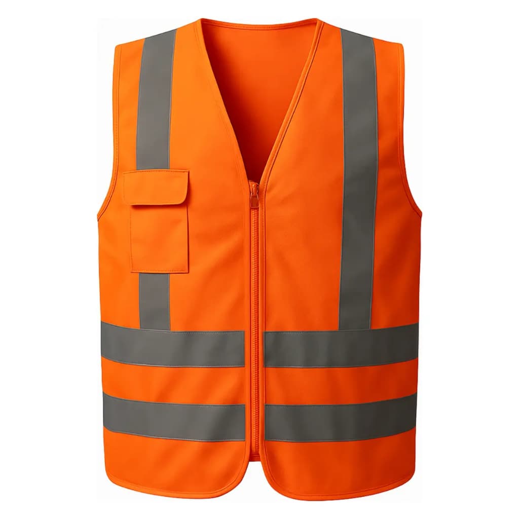 COLETE LARANJA REFLETIVO COM 1 BOLSO
