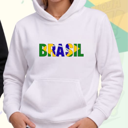 Moletom BRASIL BANDEIRA - Moletom Canguru - Copa Futebol