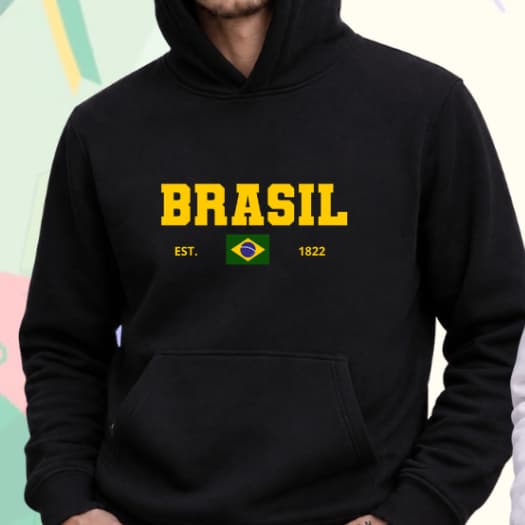 Moletom BRASIL EST.1822 - Moletom Canguru - Copa Futebol