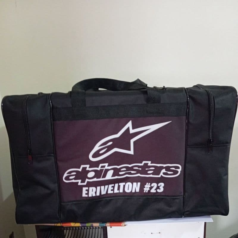 bolsa equipamentos motocross com nome do piloto