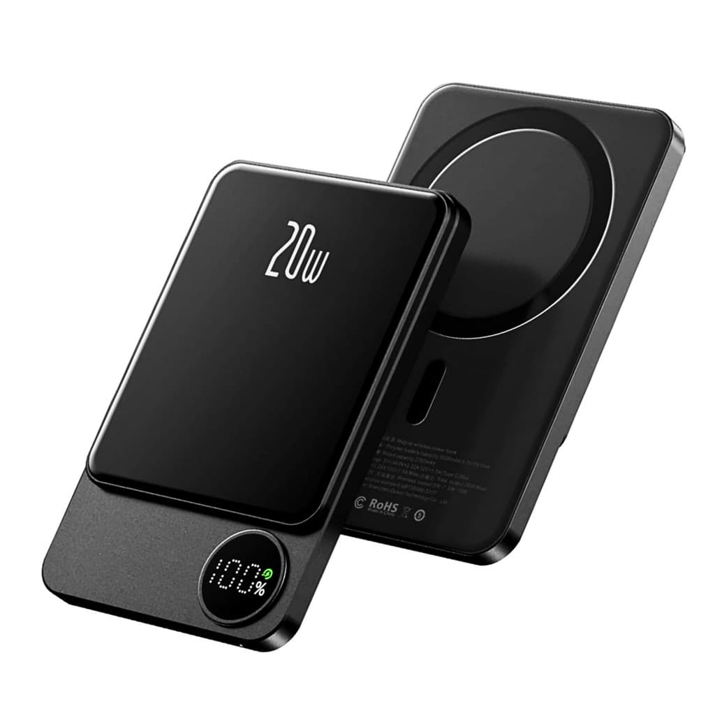 Power Bank Magnético Portátil 10000mAh 22.5W Sem Fio Tipo C USB Para Celular Android iOS Display Digital Ultra Fino Slim