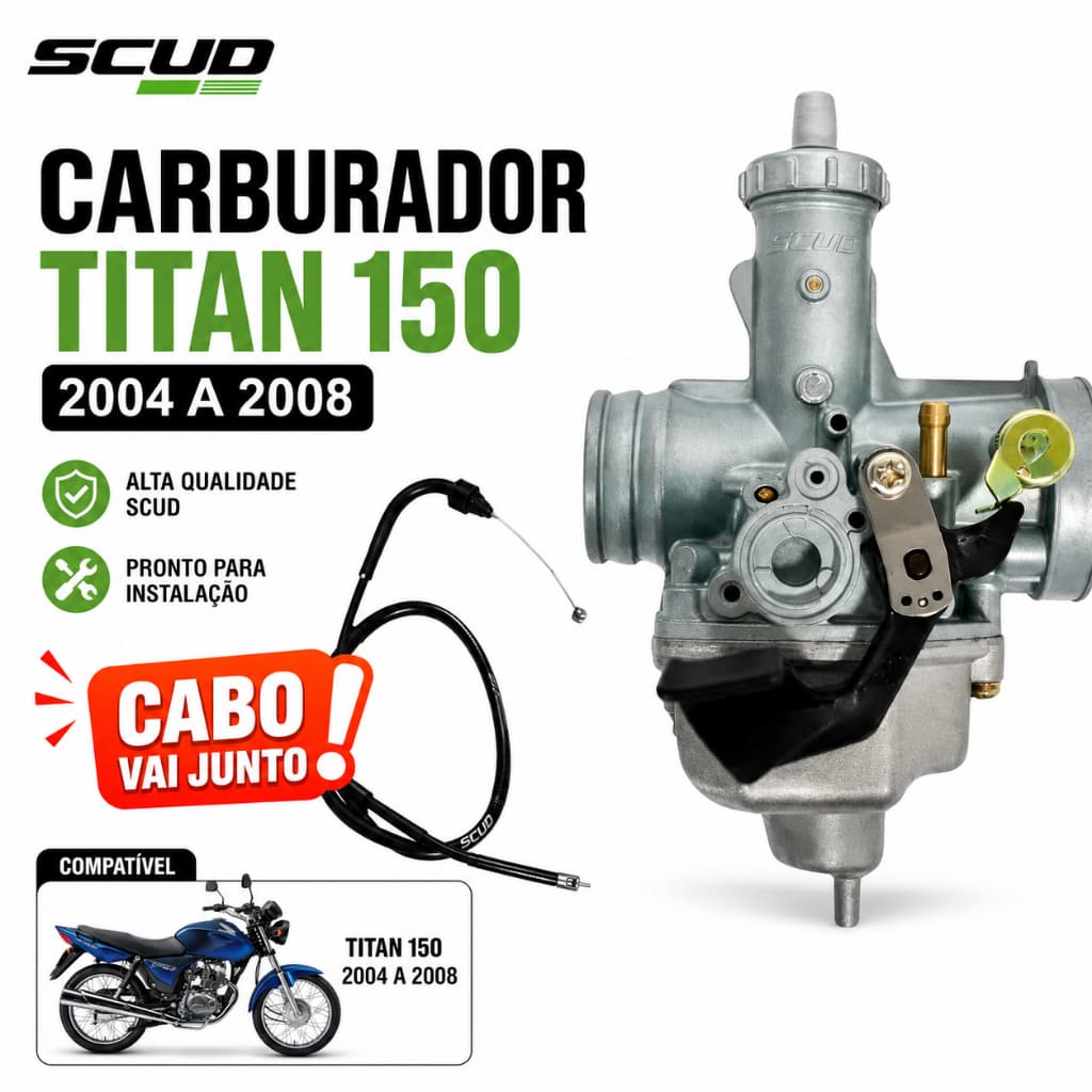 Carburador Titan 150 + Cabo Acelerador - 2004 A 2008 - SCUD