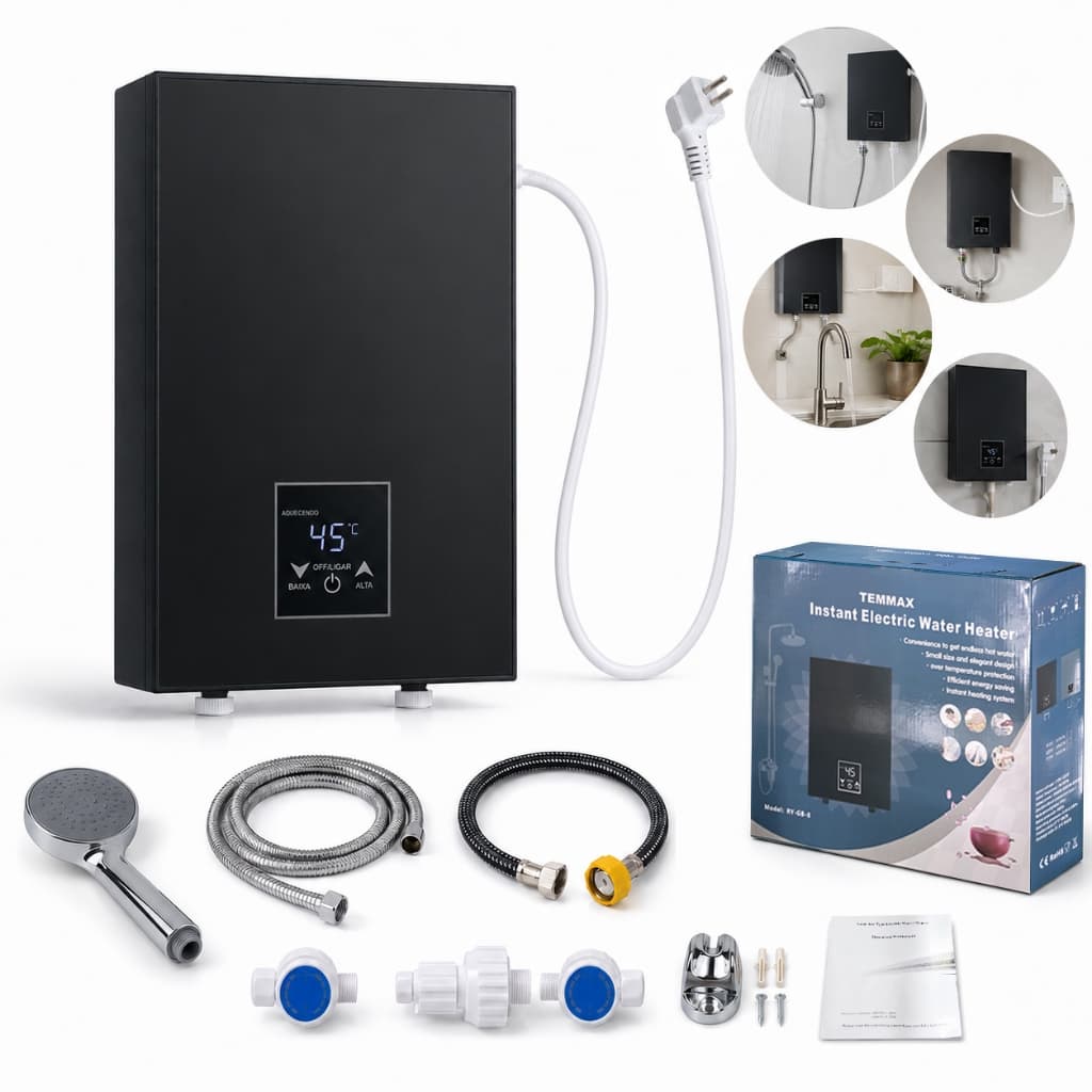 Chuveiro Elétrico Instantâneo 5500W 220V Sem Tanque Aquecedor de Água Banheiro