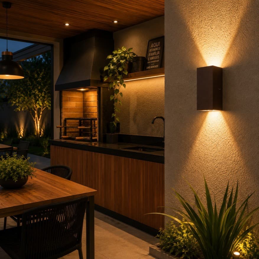 Arandela Externa Alumínio 2 Fachos BL72 G9 Decorativa Muro Parede Fachada Varanda Jardim Resistente