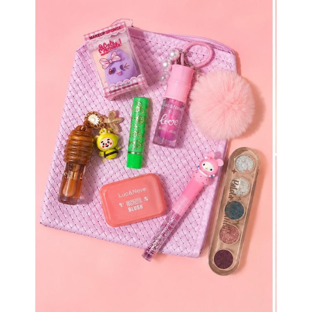 Kit Maquiagem Feminino Completo | Necessaire Gloss PH Esponja Blush Paleta Presente