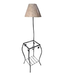 Mesa Aparador Lateral Coluna Quadrada Com Abajur Folha De Uva