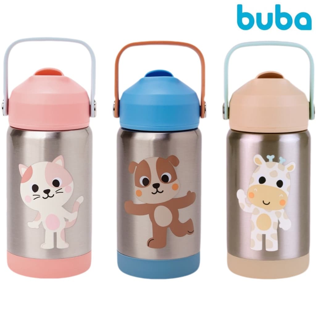 Garrafa Copo Térmica Bebê Buba 360ml Inox Antivazamento Infantil