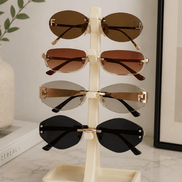 Organizador de Óculos - Suporte para 04 Oculos Solar e Grau - Minimalista