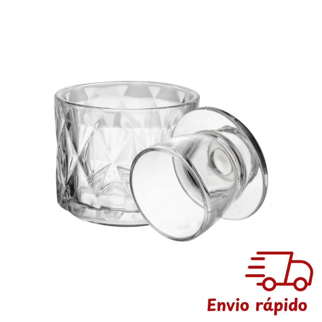 Manteigueira Francesa Diamond Requintada 9,5x9,5x8,5 cm Vidro Reforçado Mesa Posta Cozinha Lyor