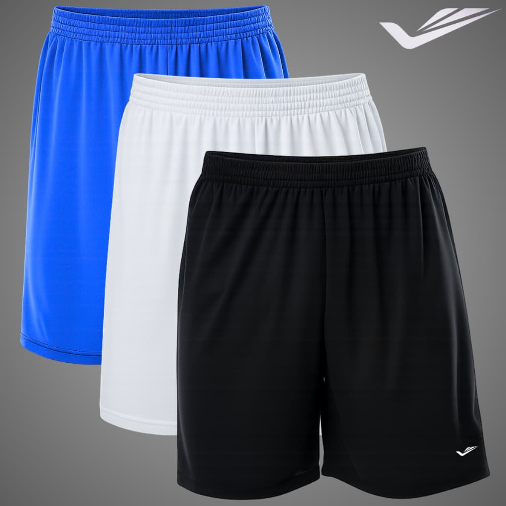 Kit 3 Shorts Calção Esportivo Academia Futsal P ao G5 Plus Size Bermuda Academia Treino Futebol Leve