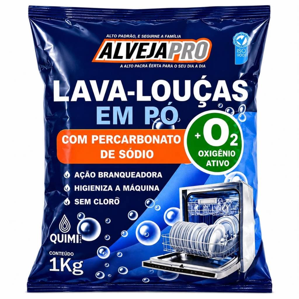 Lava-Louças em Pó para Máquina 1kg | Remove Gordura e Higieniza | AlvejaPro