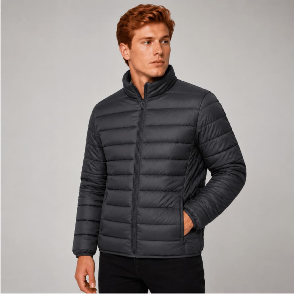 Casaco de Frio Masculina Puffer Com Ziper e Bolsos Funcional, Variações de Cores