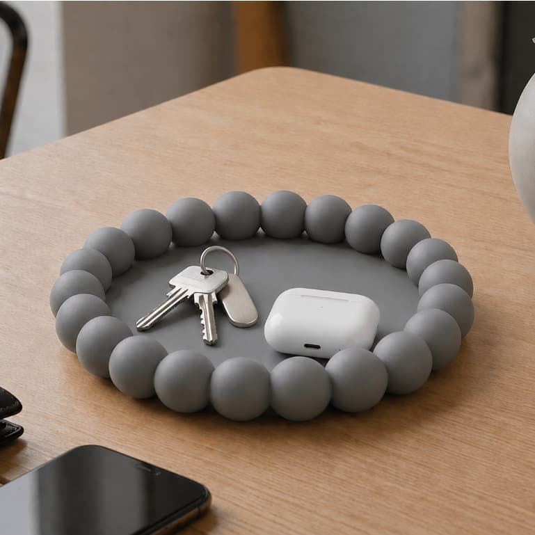 Bandeja Organizadora Bolinhas Porta Treco Decorativa Multiuso Para Escritório Sala Quarto