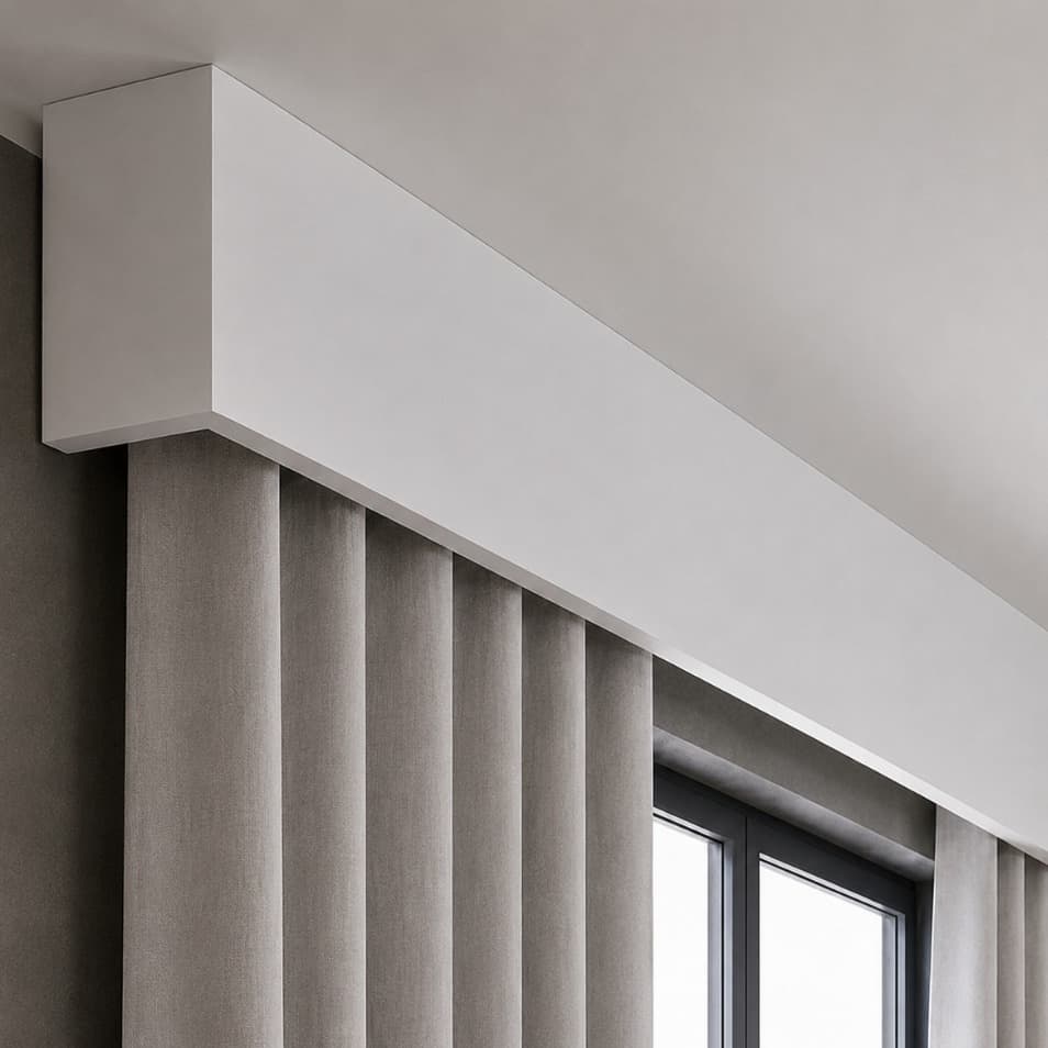 Cortineiro para Cortina Sanefado em MDF Branco