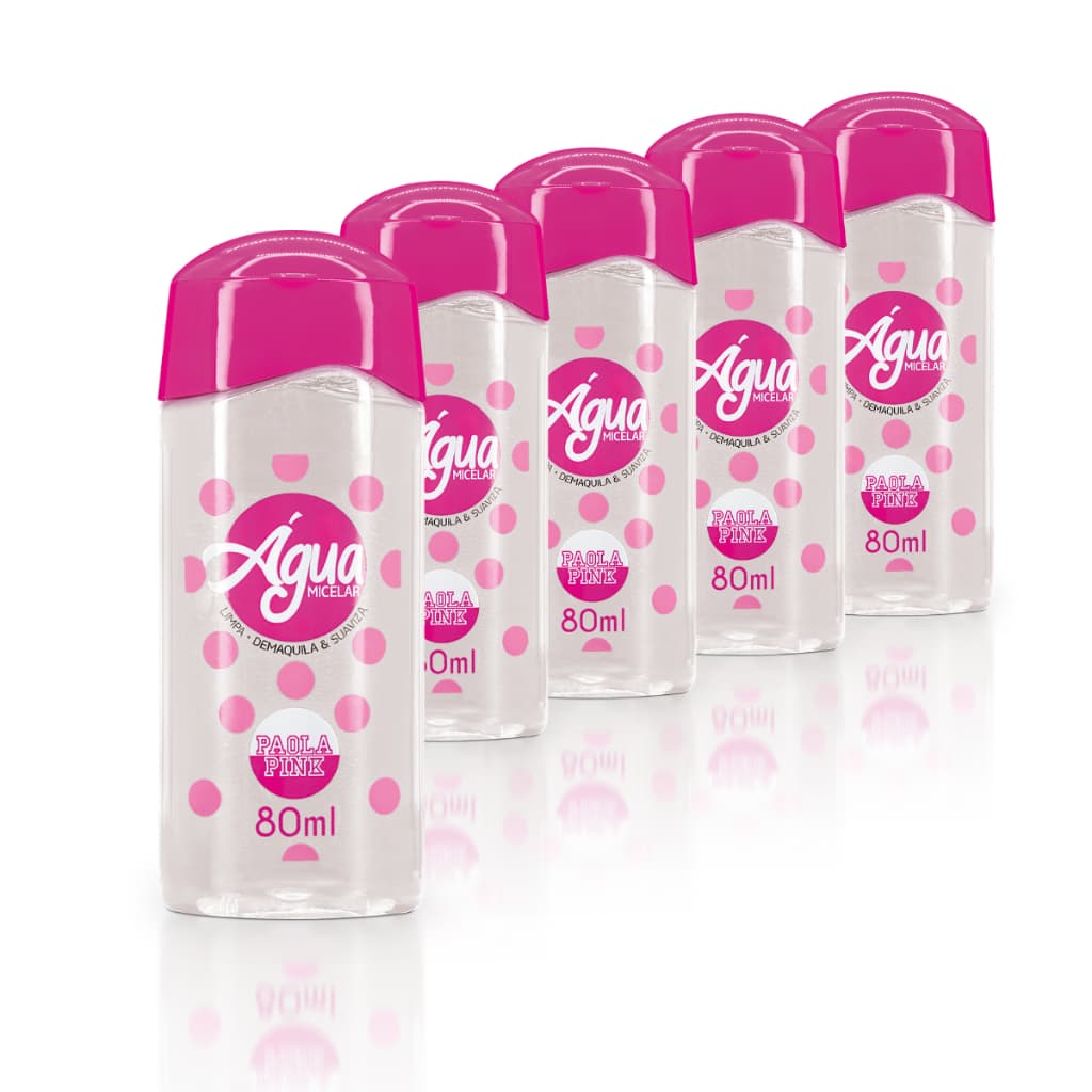 Kit Água Micelar Paola Pink 5 Un - 80ml