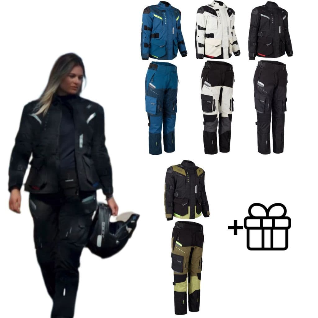 Roupa Motociclista Feminina Impermeável Proteção Nível 2 Jaqueta Calça Parka Big Trail Viagens