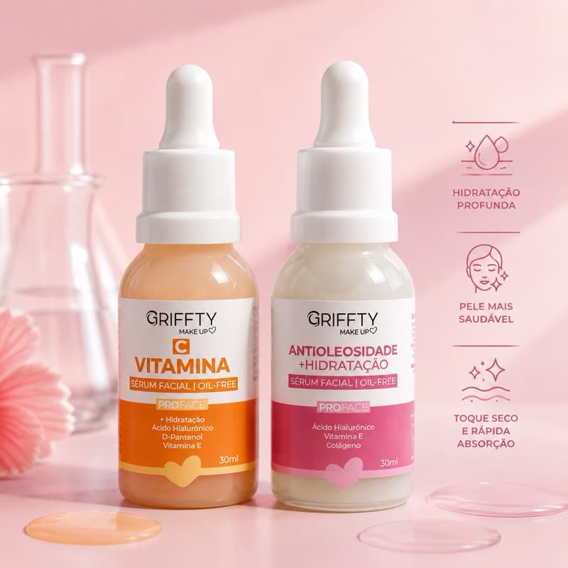 Sérum Facial Antioleosidade + Hidratação Griffty 30ml