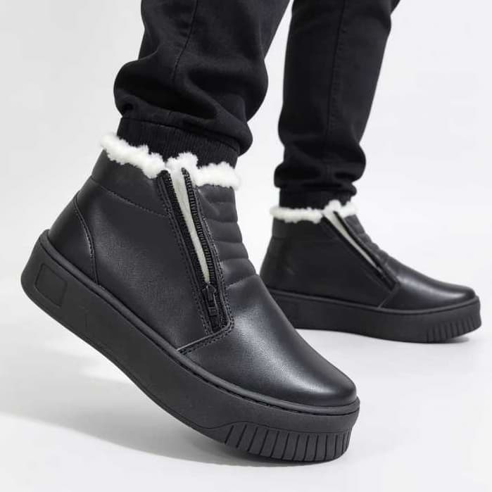 Bota Feminina Confortavel Macia Super Leve Com Pelinhos