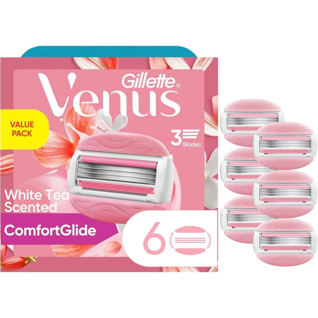 Recargas Gillette Venus ComfortGlide Chá Branco – Pack com 6 Unidades