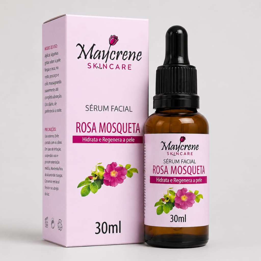 Sérum Facial Rosa Mosqueta Maycrene 30ml Hidratante Regenerador Antiidade Pele Radiante