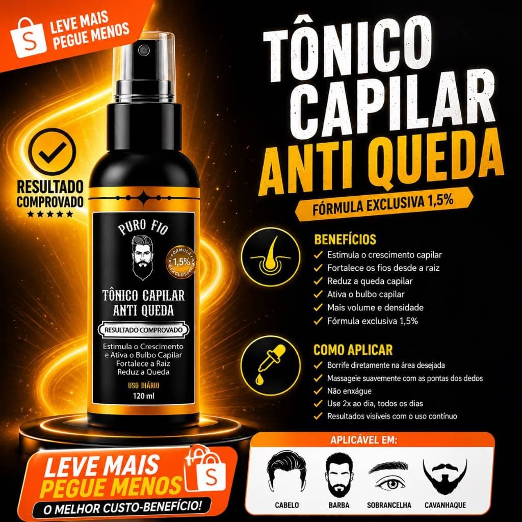 Tônico Capilar Antiqueda MinoxDNA Spray 120ml Crescimento Cabelo Barba Puro Fio