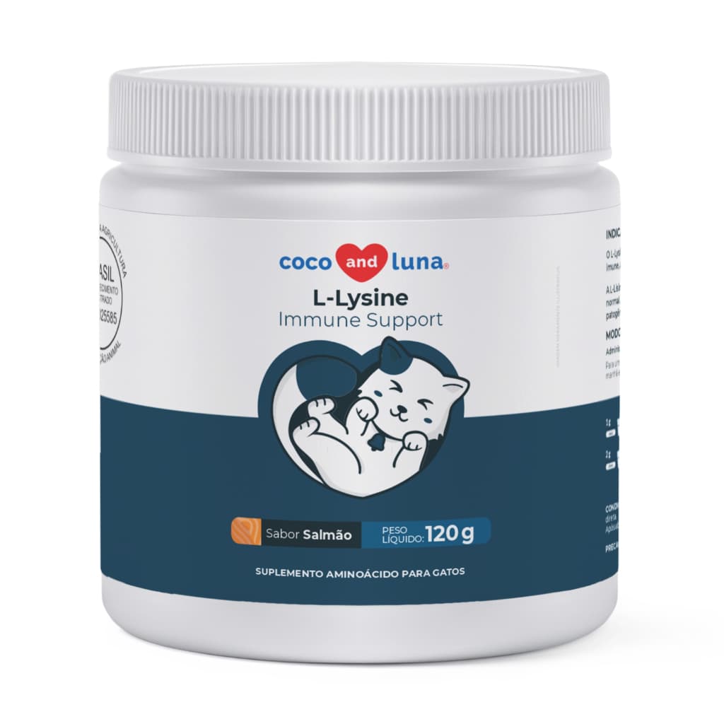 L-Lisina para Gatos - Suporte Imunológico, Ocular e Respiratório - Para Espirros, Coriza e Olhos Lacrimejantes