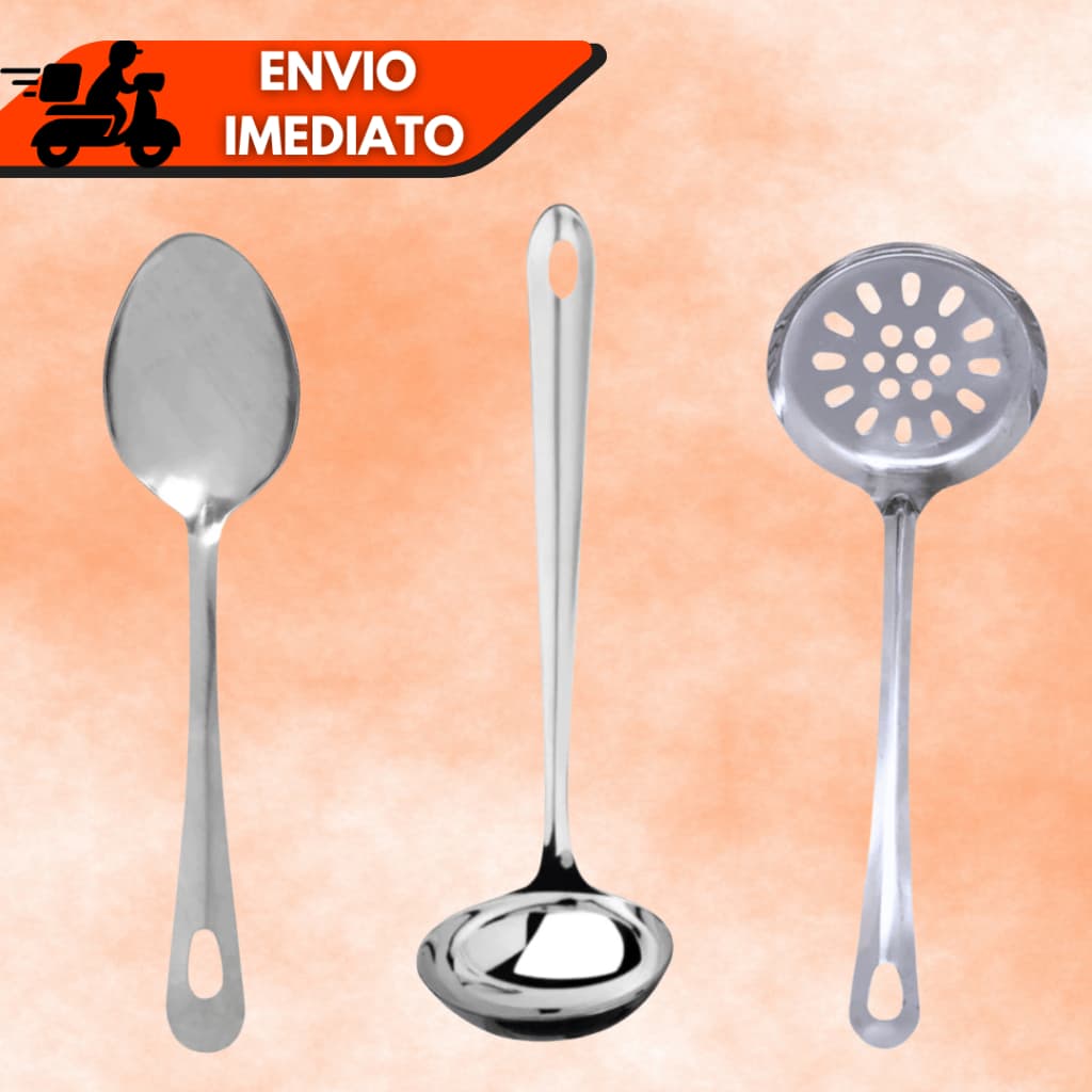 Utensílios de Inox Concha Colher de Arroz e Escumadeira Para Cozinha, Restaurantes e Buffets