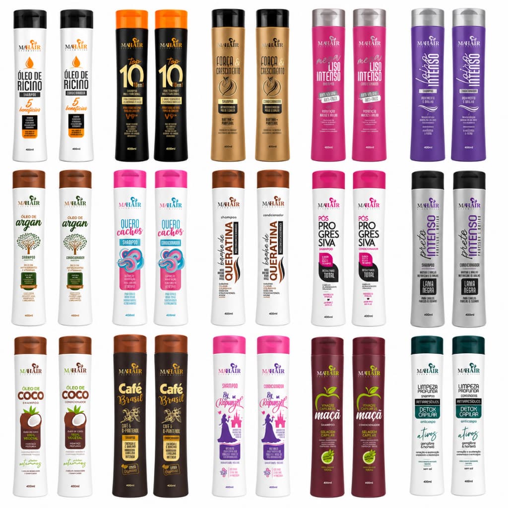 Kit Shampoo e Condicionador Mahair Linha Completa Promoção!