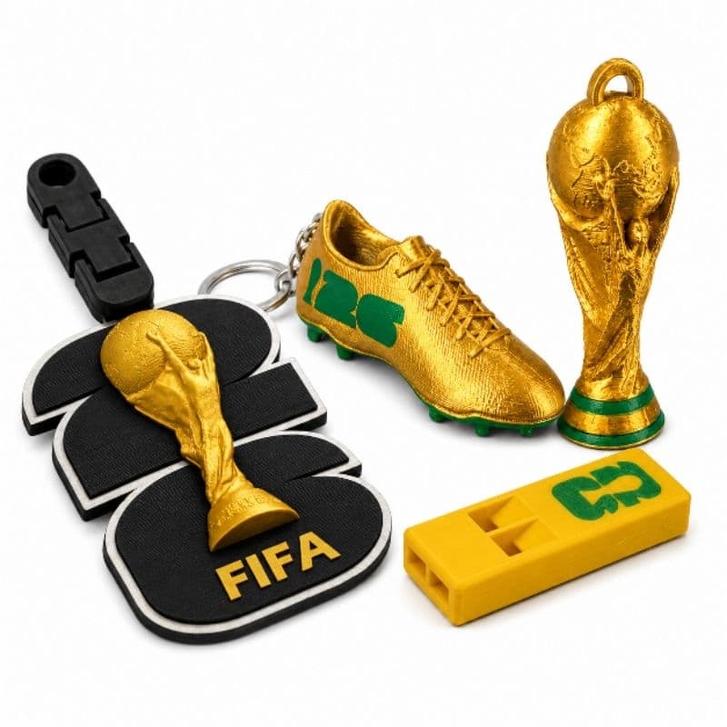 Kit 4 Chaveiros Copa do Mundo Colecionável | Presente para Torcedores e Fãs de Futebol