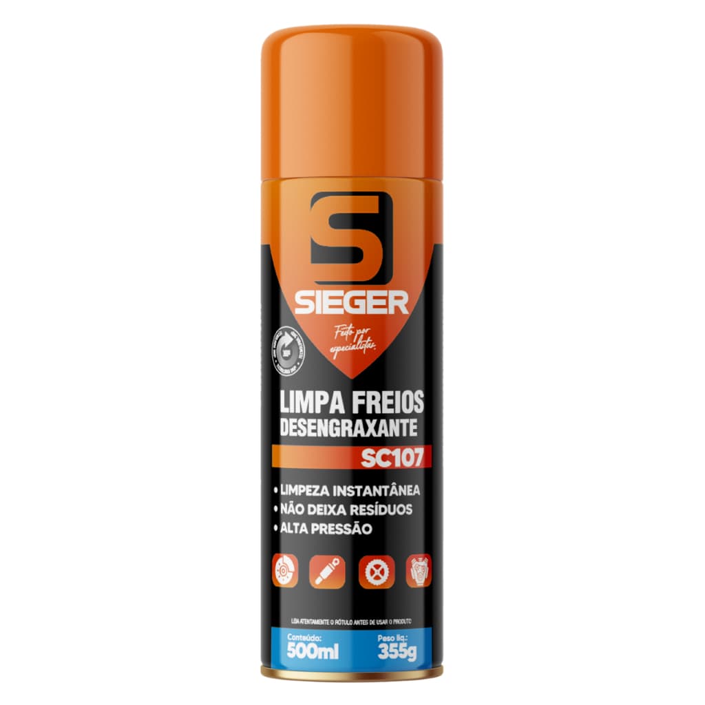 Limpa Freios Desengraxante SC107 500ml Limpador Pinça Sapata Tambor Automotivo Carro Pickup Van Caminhão