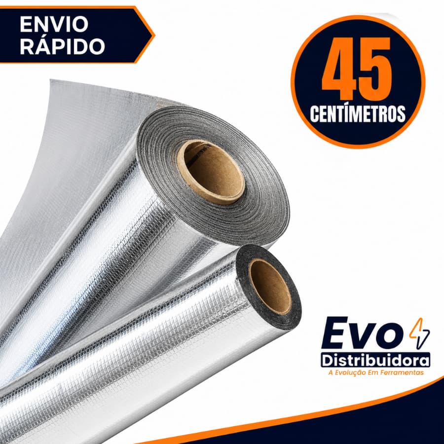 Fita Asfáltica Impermeável Manta 45CMx10M Adesiva Para Reparos, Rufo, Calha Telhado