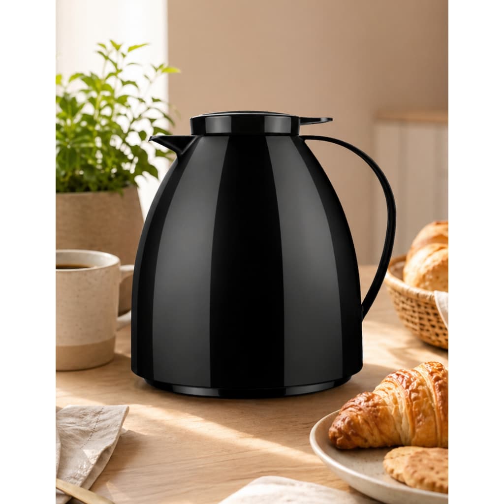 Bule Garrafa Térmico 400ml Preto com Gatilho Preta Com Alça e Bico Invicta