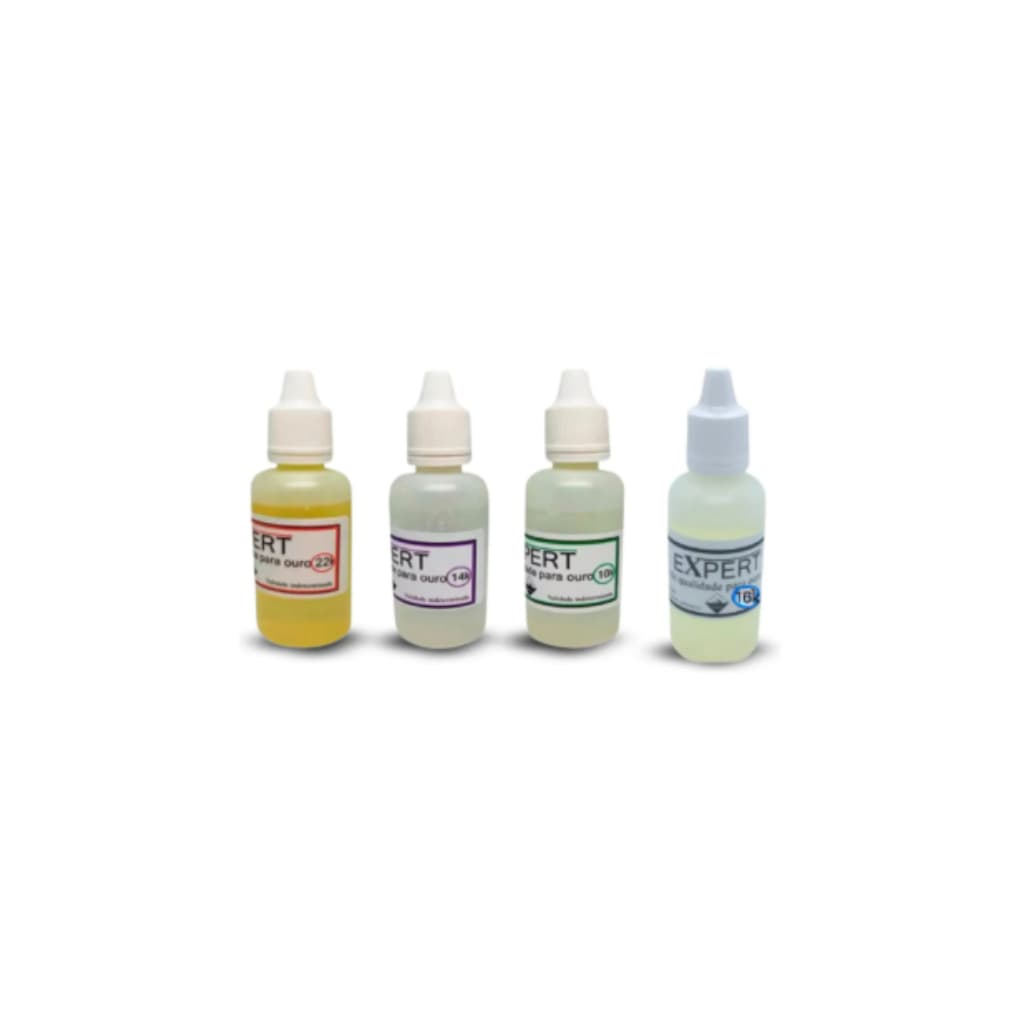 Kit Teste Ouro Ácido 22k 16k 14k 10k 30ml Expert