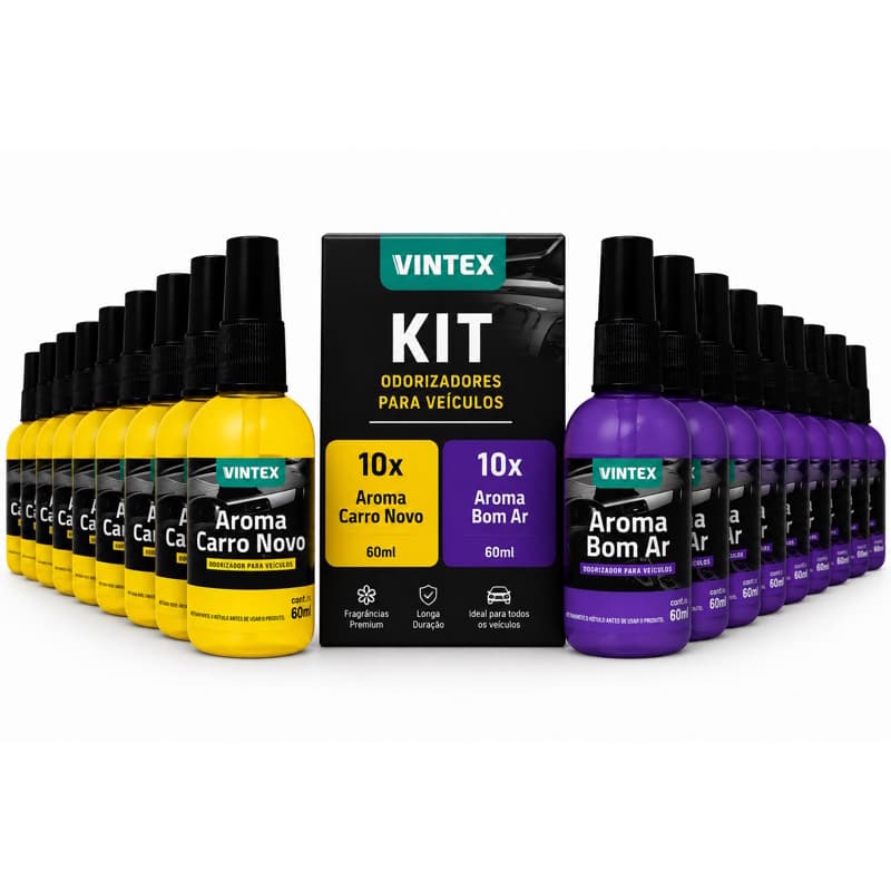 KIT 20 Arominha Cheirinho Vintex Para Carro Spray 60ml A Granel