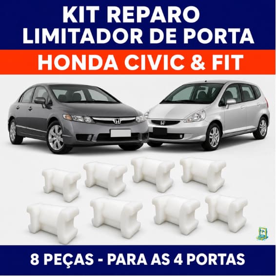 Kit 8 Reparos Limitador Porta Honda Civic 2007-2010 e Fit 2004-2008