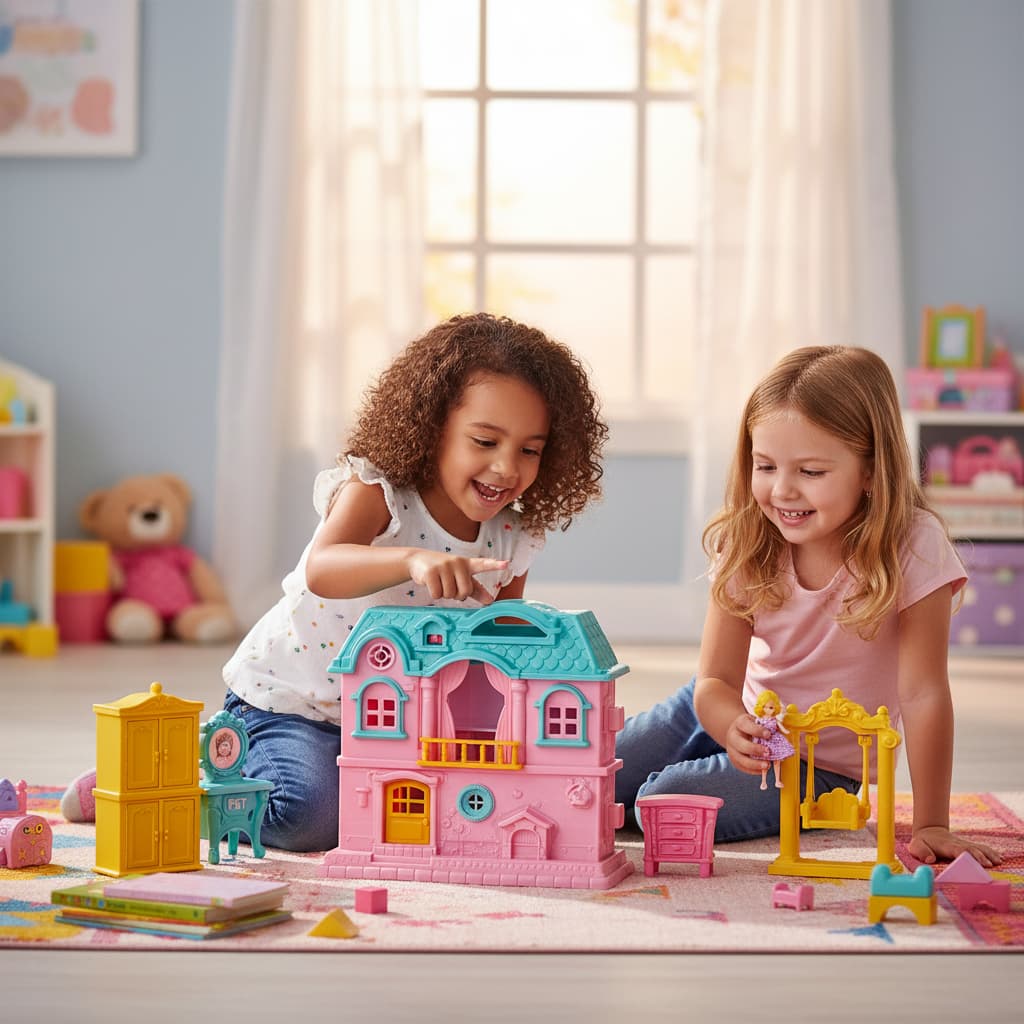 🏠 Conjunto Casinha de Boneca 6 Peças Móveis Infantil Brinquedo Menina