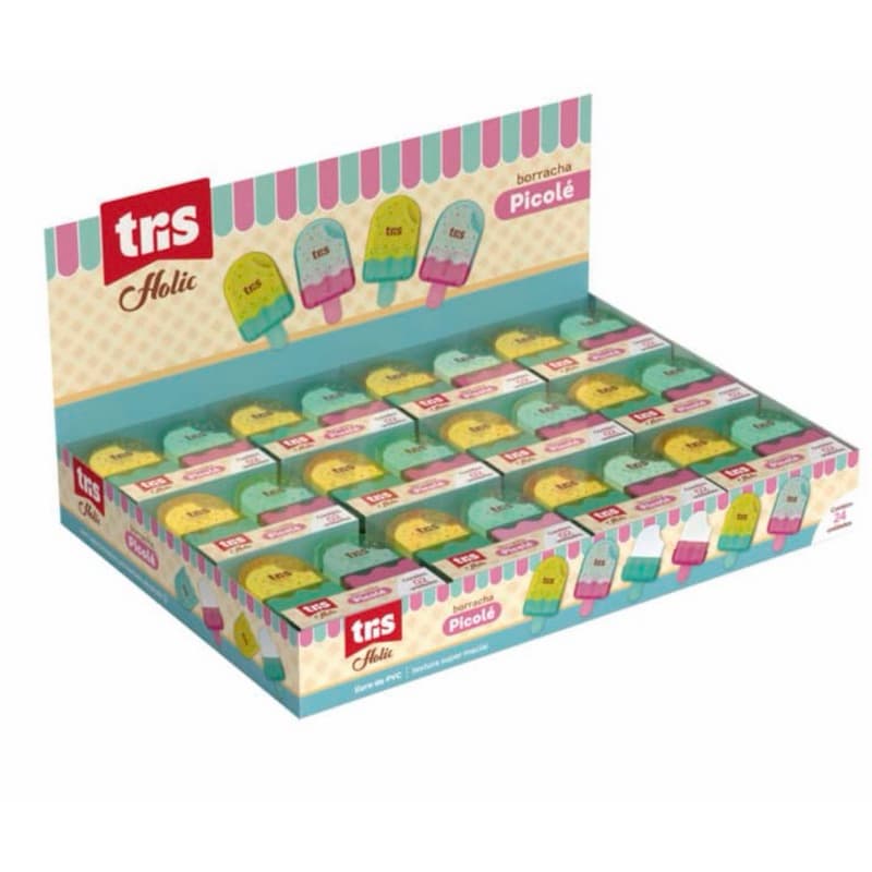 Borracha Picolé Holic Docinhos – Display C/24 Estojos C/2 un Cada – Tris
