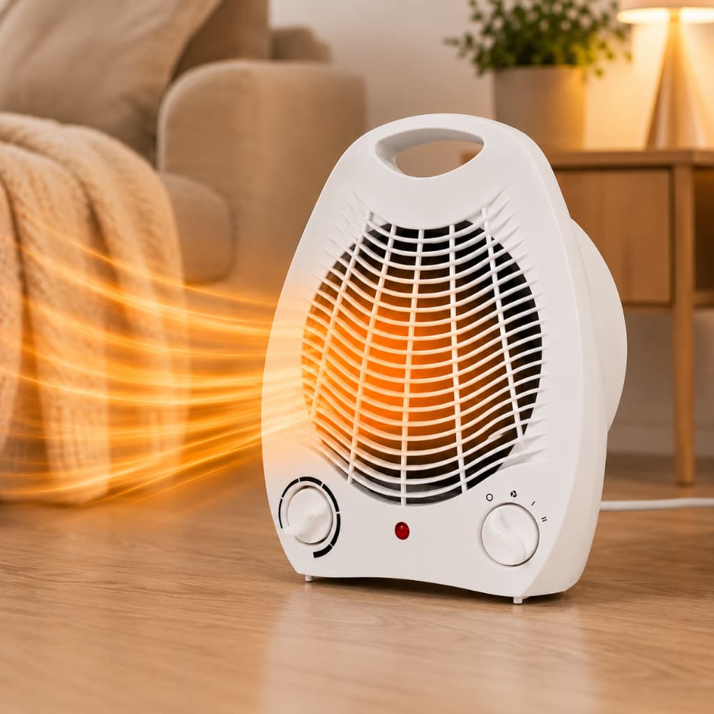 Aquecedor Elétrico Portátil 2000W - Termostato Ajustável e Proteção Contra Sobreaquecimento