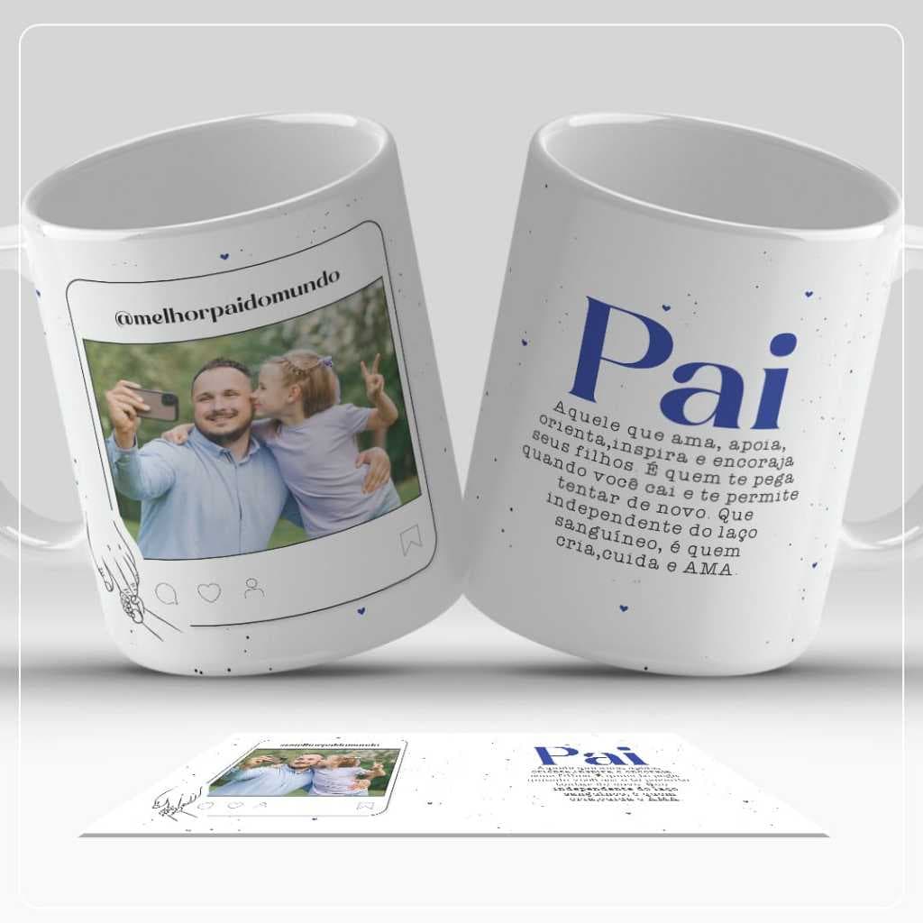 Caneca Personalizada Dia dos Pais, Melhor Pai do Mundo, Caneca com Foto, Presente para Pai, Caneca Personalizada Barata,