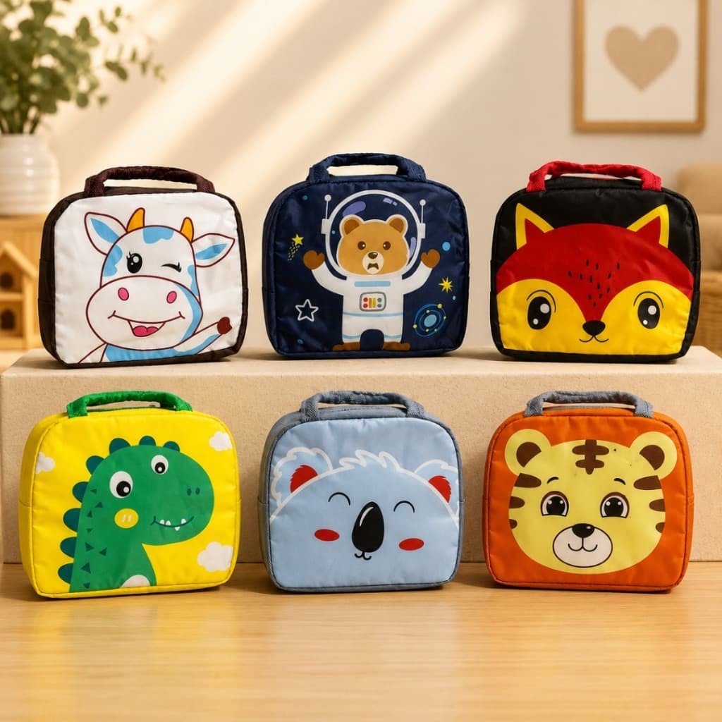Bolsa Térmica Infantil Lancheira Escolar Estampa Animal 3D Unissex Térmica Passeio Escola Creche