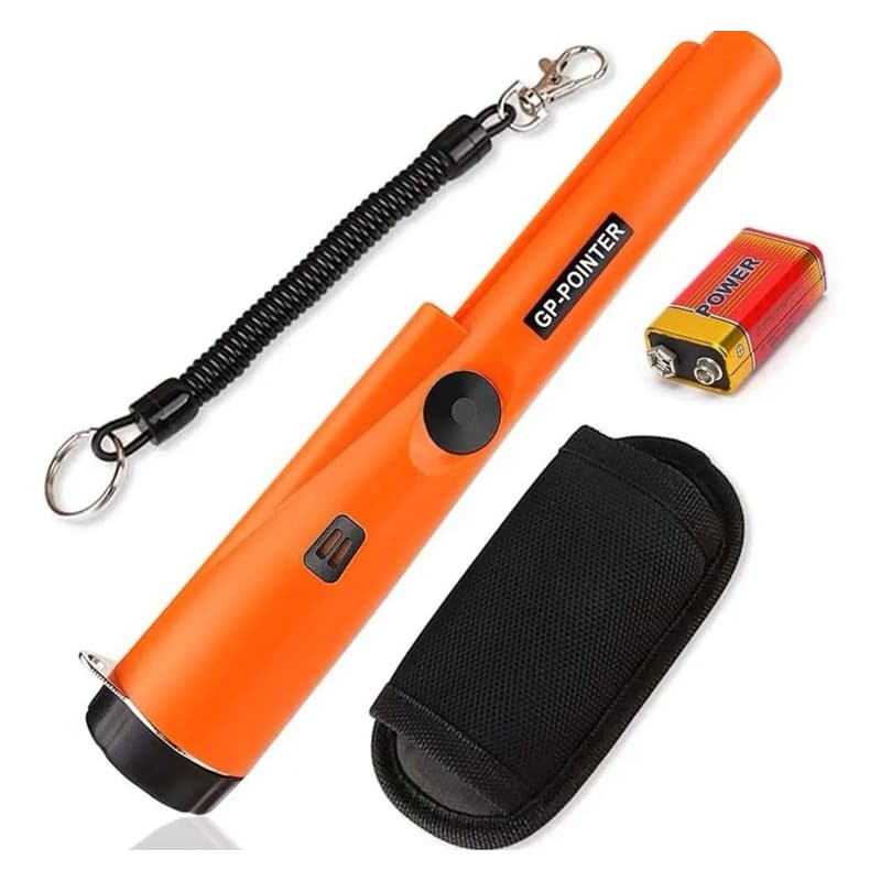 ￼Detector de Metais Portátil GP Pointer à Prova de Água Cor Laranja Preto Moeda Joias Bateria Inclusa