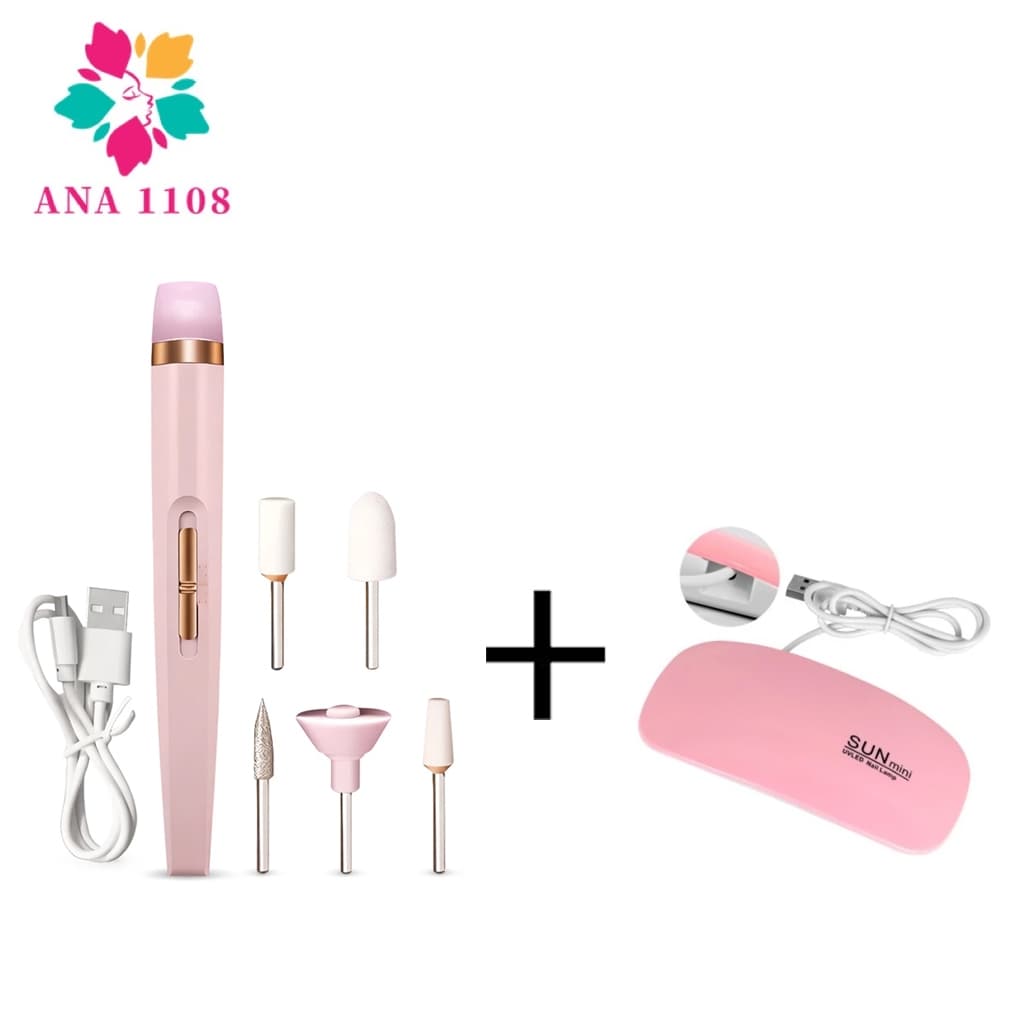Cortador de unhas portátil sem fio 5 em 1+Mini de Unha Estufa LED Manicure e Pedicure Unhas