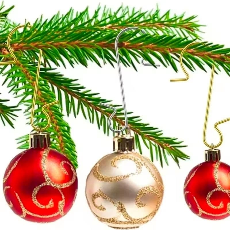 50 pçs Ganchos Dourado Em Forma De S para pendurar enfeite bola de Natal