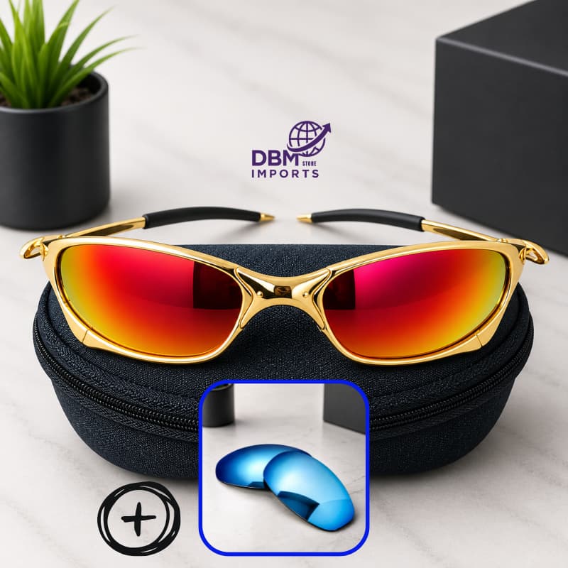 Óculos de Sol Lente espelhada Masculino e Feminino +Kit Lentes