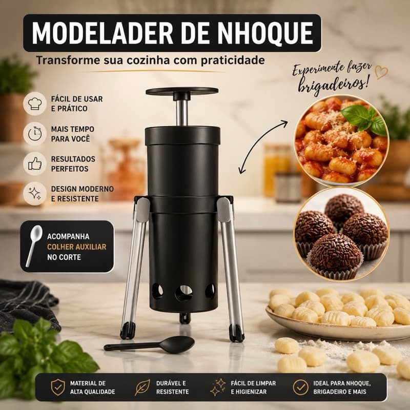 Modelador  Cortador de Nhoque e Brigadeiro Nhoqueira Descascador e Boleador.