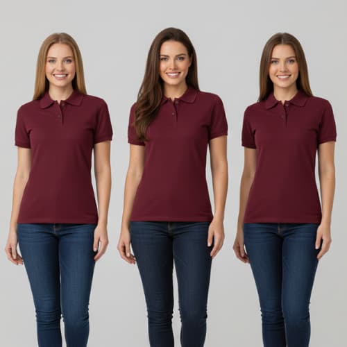 Kit 3 Polos Femininas Baby Look Piquet Casual Confortável Dia a Dia