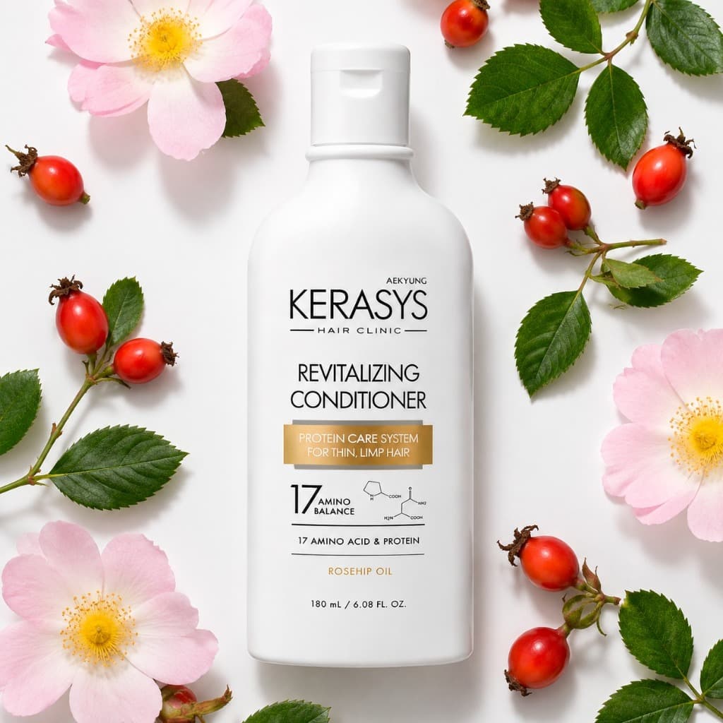 Kerasys Condicionador Revitalizante Para Cabelos Finos e Sem Vida — 180 mL